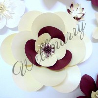 Бумажный цветок цвета марсала "Виола" 